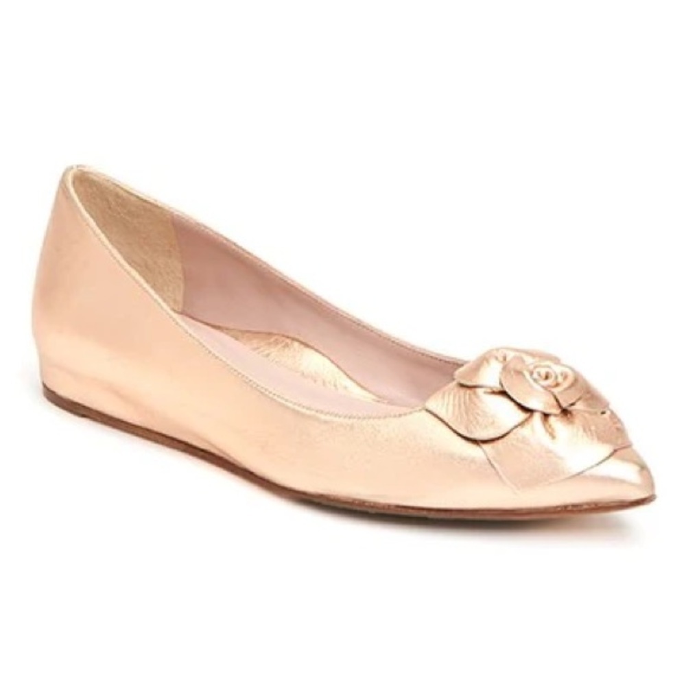 TARYN ROSE WOMEN'S RIALTA ROSE GOLD LEATHER FLAT size 7 - Picture 10 of 12